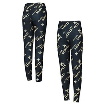 Women's Concepts Sport Black New Orleans Saints Breakthrough Allover Print Knit Leggings