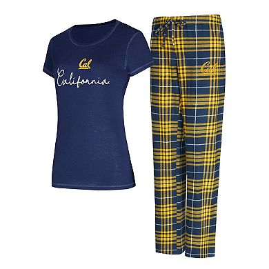 Women's Concepts Sport Navy Cal Bears Vector T-Shirt & Flannel Pants Sleep Set