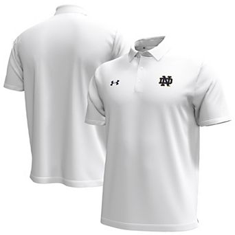 Men's Under Armour White Notre Dame Fighting Irish Playoff Chest Stripe Performance Polo