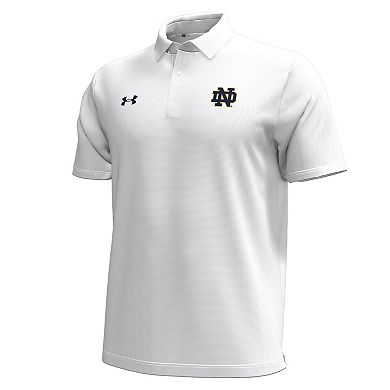 Men's Under Armour White Notre Dame Fighting Irish Playoff Chest Stripe Performance Polo