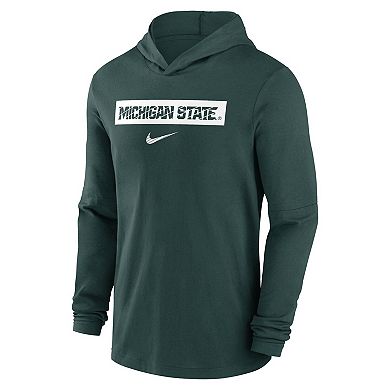 Men's Nike Green Michigan State Spartans 2024 Sideline Hoodie Performance Long Sleeve T-Shirt