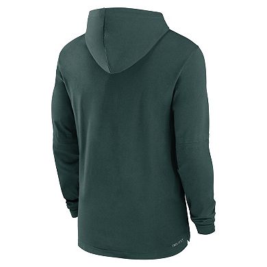 Men's Nike Green Michigan State Spartans 2024 Sideline Hoodie Performance Long Sleeve T-Shirt