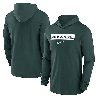 Men's Nike Green Michigan State Spartans 2024 Sideline Hoodie Performance Long Sleeve T-Shirt