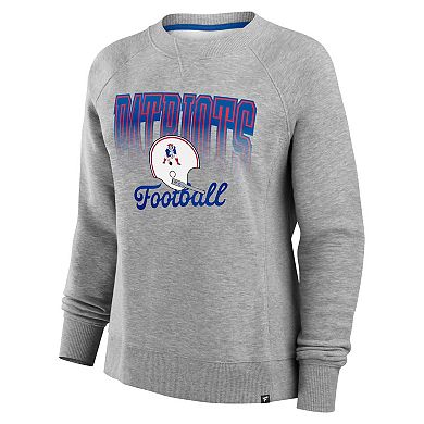 Women's Fanatics Heather Gray New England Patriots Hit Hard Fleece Pullover Sweatshirt