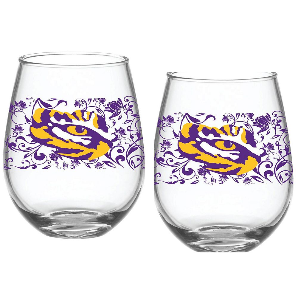 Ridgewalker Glass LSU Stemless Wine Glass