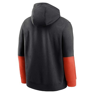 Men's Nike Black Oklahoma State Cowboys 2024 Sideline Club Fleece Pullover Hoodie
