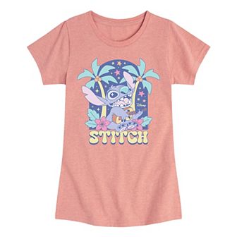 Disney's Lilo & Stitch Girls 7-16 Pastel Palm Trees Graphic Tee