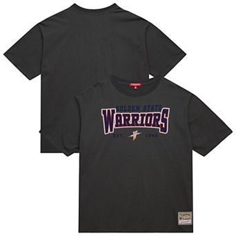Women's Mitchell & Ness Gray Golden State Warriors Hardwood Classics Oversized Boyfriend T-Shirt