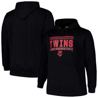 Men's Black Minnesota Twins Stack Fleece Pullover Hoodie