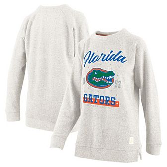 Women's Pressbox Oatmeal Florida Gators Plus Size Comfy Cairo Terry Pullover Sweatshirt