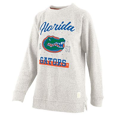 Women's Pressbox Oatmeal Florida Gators Plus Size Comfy Cairo Terry Pullover Sweatshirt