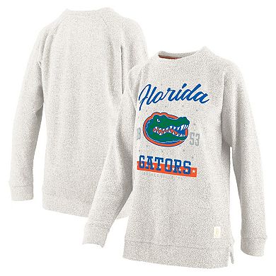 Women's Pressbox Oatmeal Florida Gators Plus Size Comfy Cairo Terry Pullover Sweatshirt