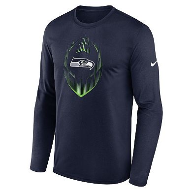 Men's Nike College Navy Seattle Seahawks Legend Icon Long Sleeve T-Shirt