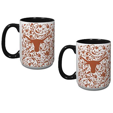 Texas Longhorns Two-Pack Floral Mug Set