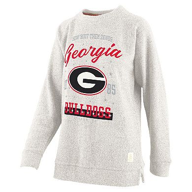Women's Pressbox Oatmeal Georgia Bulldogs Plus Size Comfy Cairo Terry Pullover Sweatshirt