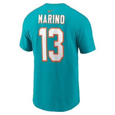 Men's Nike Dan Marino Aqua Miami Dolphins Retired Player Name & Number T-Shirt