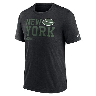 Men's Nike Black New York Jets Overlap Lockup Tri-Blend T-Shirt