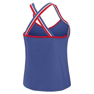 Women's WEAR by Erin Andrews Royal Buffalo Bills Cross Strap Tri-Blend Tank Top
