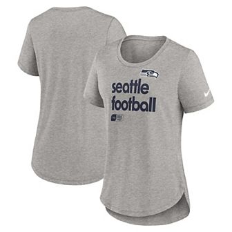 Women's Nike Heather Gray Seattle Seahawks Fashion Tri-Blend T-Shirt