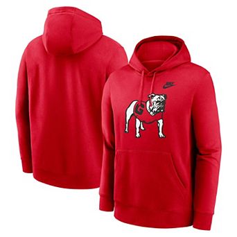 Men's Nike Red Georgia Bulldogs Legacy Logo Club Fleece Pullover Hoodie