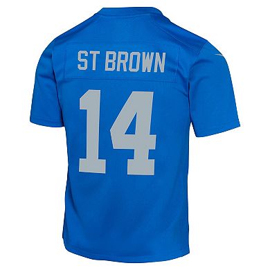 Youth Nike Amon-Ra St. Brown Blue Detroit Lions Alternate Game Jersey
