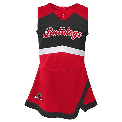 Girls Youth Red Georgia Bulldogs Cheer Captain Jumper Dress