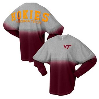 Unisex Spirit Jersey Maroon/Gray Virginia Tech Hokies Ombre Long Sleeve T-Shirt