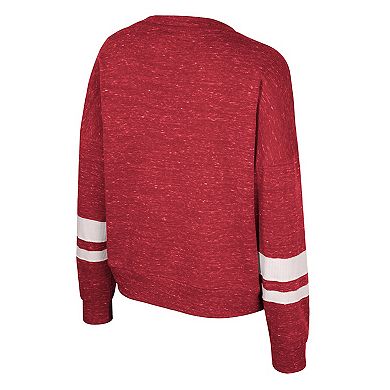 Women's Colosseum Crimson Alabama Crimson Tide Lost City Speckle Pullover Sweatshirt