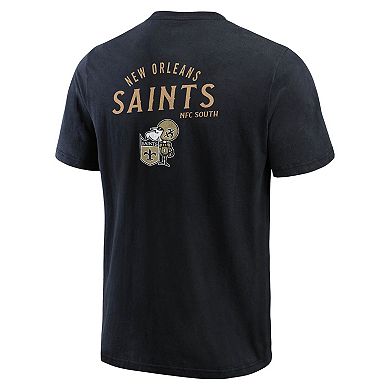 Men's Darius Rucker Collection by Fanatics Black New Orleans Saints Washed Henley T-Shirt