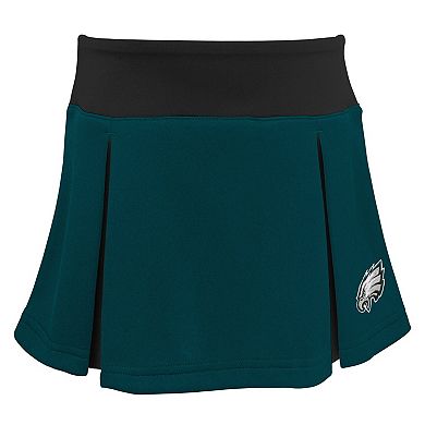 Girls Toddler Green Philadelphia Eagles Spirit Cheer Two-Piece Cheerleader Set with Bloomers