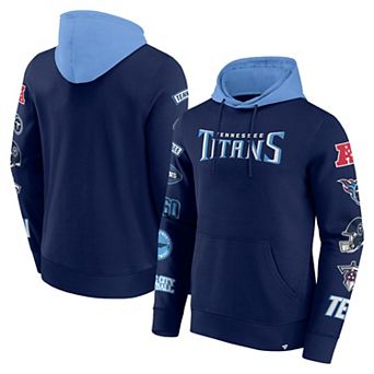Men's Fanatics Navy/Light Blue Tennessee Titans Patched Out Pullover Hoodie