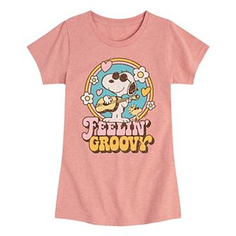 Girls 7-16 Peanuts Snoopy Vintage Feelin' Groovy Graphic Tee