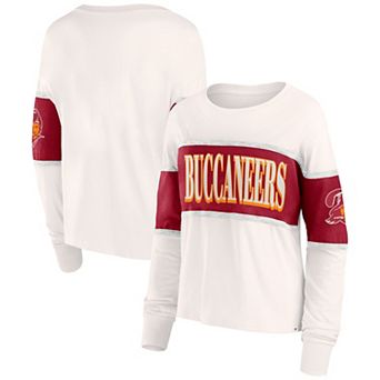 Women's Fanatics Cream Tampa Bay Buccaneers Antique Block Long Sleeve T-Shirt