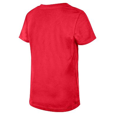 Girls Youth New Era Red Atlanta Falcons Flip Sequin V-Neck T-Shirt