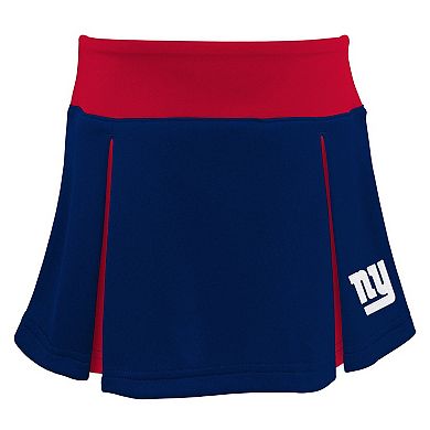 Girls Preschool Royal New York Giants Spirit Cheerleader Two-Piece Set with Bloomers