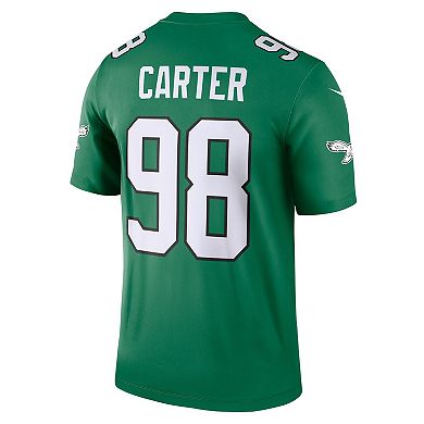 Men's Nike Jalen Carter Kelly Green Philadelphia Eagles Legend Player Performance Top