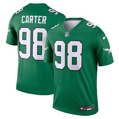 Men's Nike Jalen Carter Kelly Green Philadelphia Eagles Legend Player Performance Top
