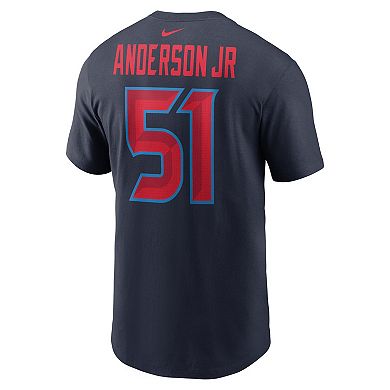 Men's Nike Will Anderson Jr. Navy Houston Texans Name & Number T-Shirt