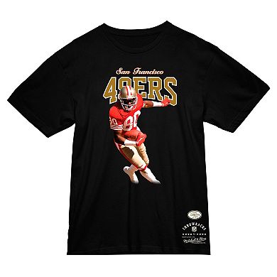 Men's Mitchell & Ness Jerry Rice Black San Francisco 49ers Sideline Retired Player T-Shirt