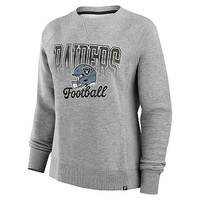Women's Fanatics Heather Gray Las Vegas Raiders Hit Hard Fleece Pullover Sweatshirt