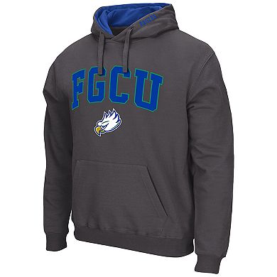 Men's Colosseum Charcoal Florida Gulf Coast Eagles Arch & Logo 3.0 Pullover Hoodie