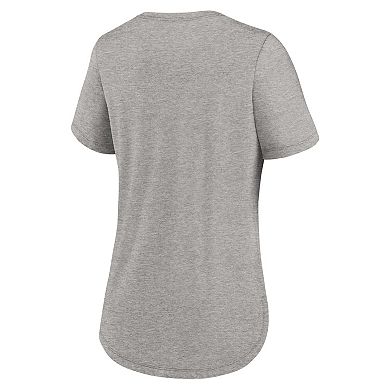 Women's Nike Heather Gray Denver Broncos Fashion Tri-Blend T-Shirt
