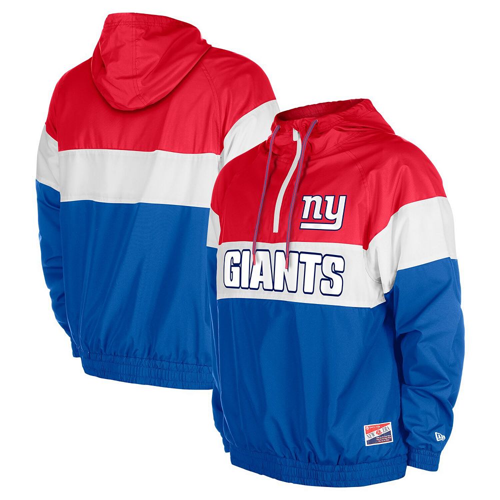 Men's New Era Royal New York Giants 3rd Down Raglan Quarter-Zip