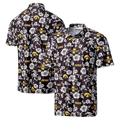 Men's Reyn Spooner Black Iowa Hawkeyes Performance Polo