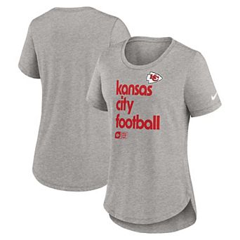 Women's Nike Heather Gray Kansas City Chiefs Fashion Tri-Blend T-Shirt