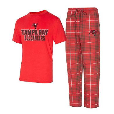 Men's Concepts Sport Red/Pewter Tampa Bay Buccaneers Vector T-Shirt & Flannel Pants Sleep Set