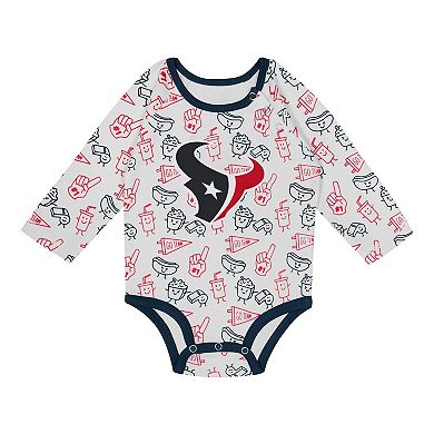 "Newborn & Infant Houston Texans Little Champ Long Sleeve Bodysuit, Pants & Cuffed Knit Hat 3-Piece Set"