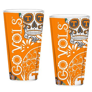 Tennessee Volunteers Two-Pack 16oz. Dia De Los Muertos Pint Glass Set