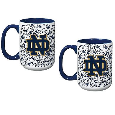 Notre Dame Fighting Irish Two-Pack Floral Mug Set