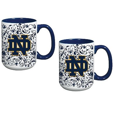 Notre Dame Fighting Irish Two-Pack Floral Mug Set
